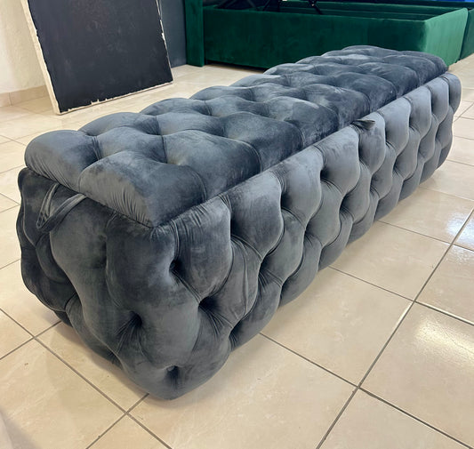 Full body Buttons Ottomans - Velvet Luxe Living Interiors