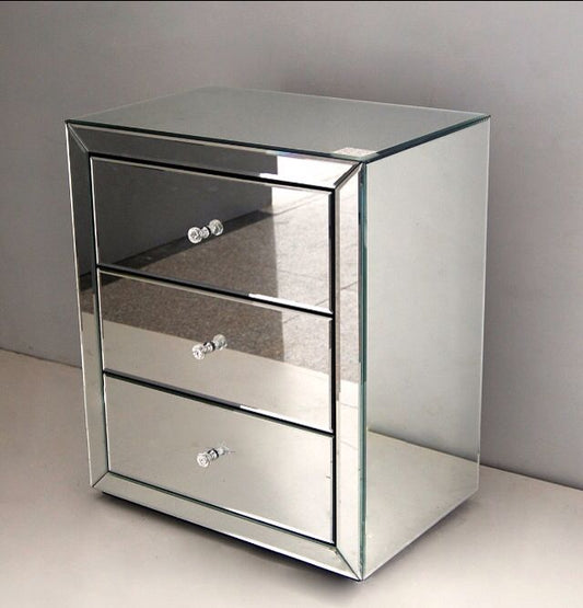 Sofia 3-Drawer Mirror Pedestal Luxe Living Interiors