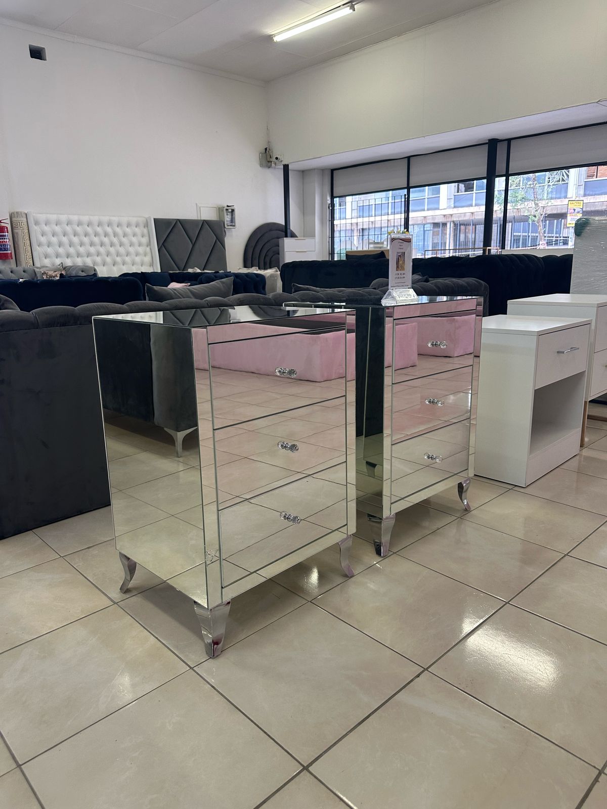 3 Drawers Mirror Pedestal Luxe Living Interiors