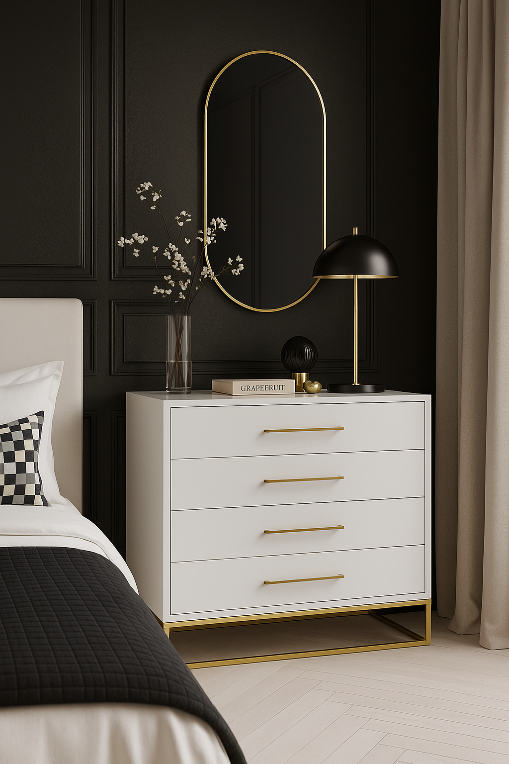 Super Wood Chest of 4 Drawers Luxe Living Interiors