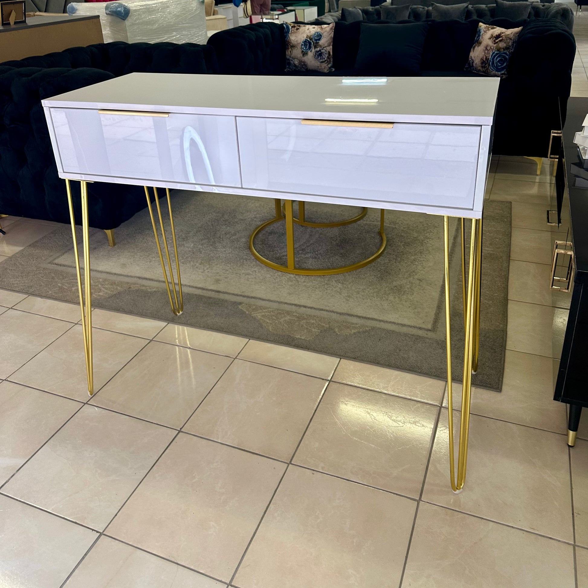 Amber 1-Drawer Pedestals & Dressing Table Luxe Living Interiors