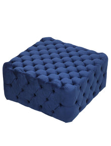 Square  Buttoned Ottoman Luxe Living Interiors