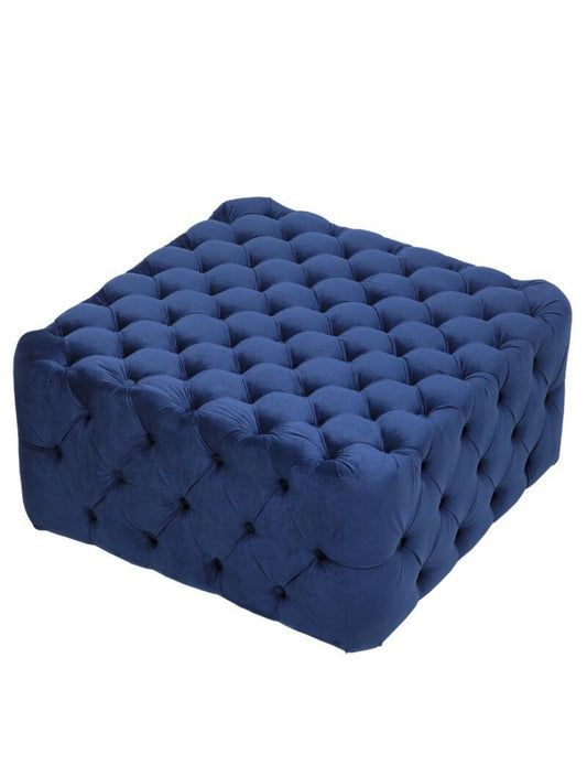 Square  Buttoned Ottoman Luxe Living Interiors