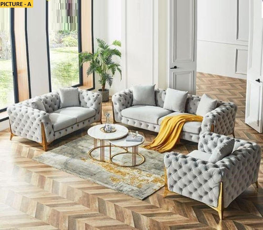 Back-To-Back Buttoned Couches