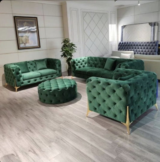 Back-To-Back Buttoned Couches Luxe Living Interiors