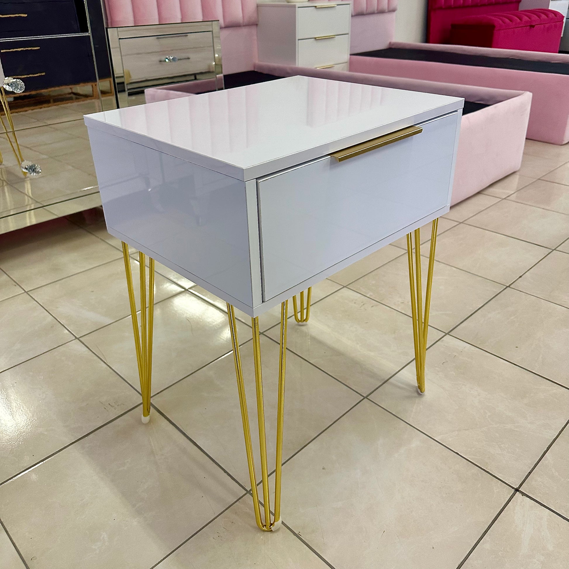 Amber 1-Drawer Pedestals & Dressing Table Luxe Living Interiors