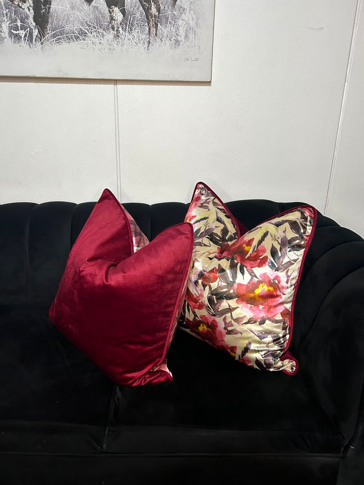 Peonies Merlot Scatter Cushion