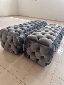 Full body Buttons Ottomans - Velvet Luxe Living Interiors