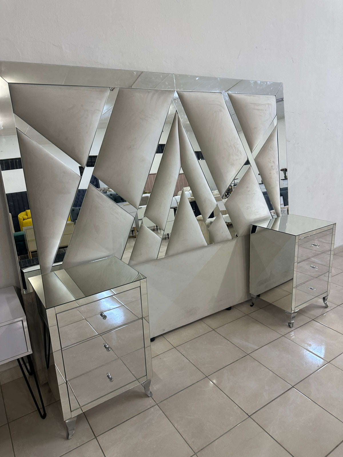 Mirror Combo - Headboard + Pedestal – Luxe Living Interiors