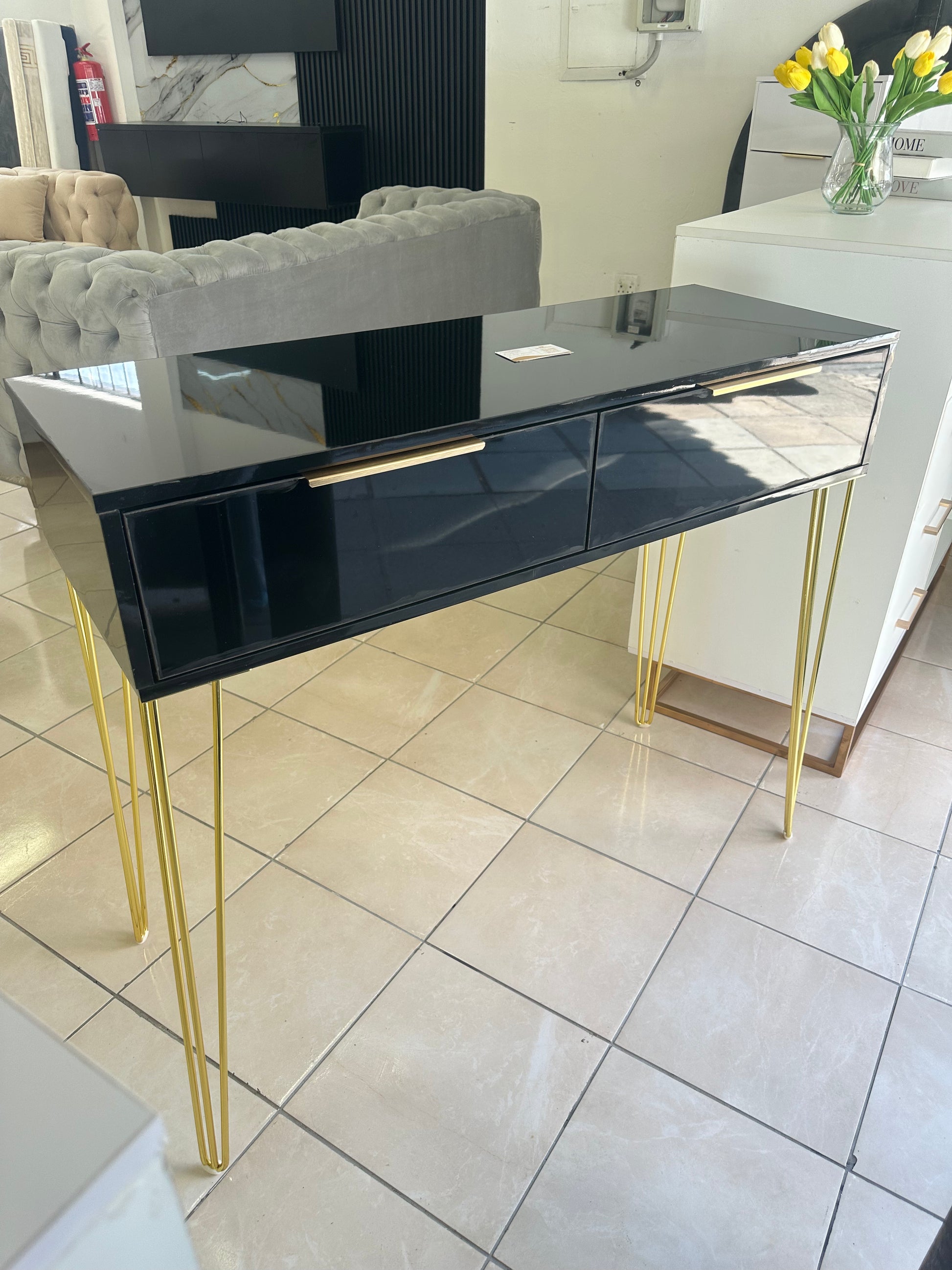 Amber 1-Drawer Pedestals & Dressing Table Luxe Living Interiors