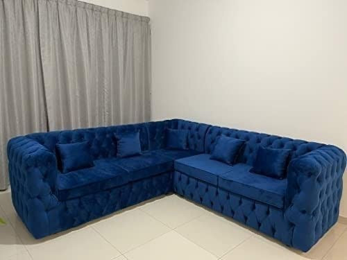 Half Room Corner Couch - Fully Buttoned Luxe Living Interiors