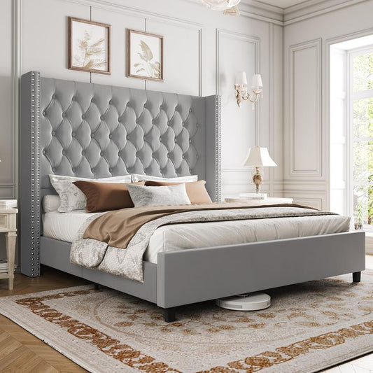 Luxe Deep Buttoned Headboard - Velvet