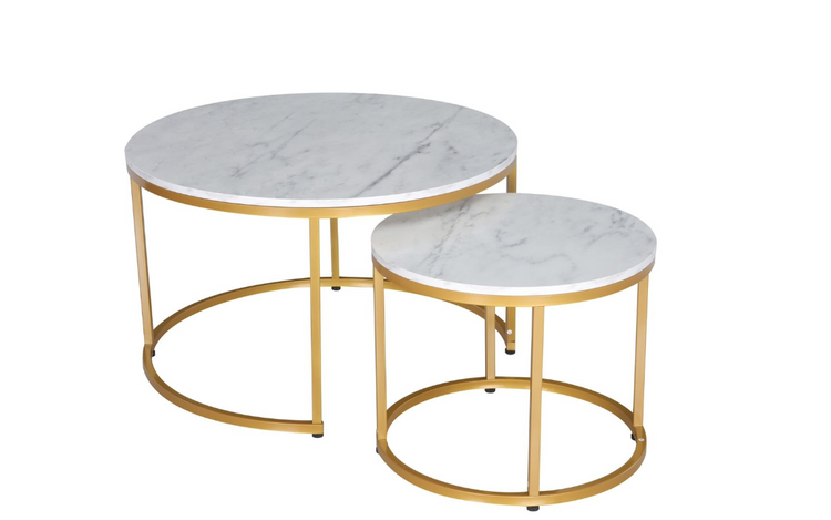 Nested Set Coffee Table - Marble Luxe Living Interiors