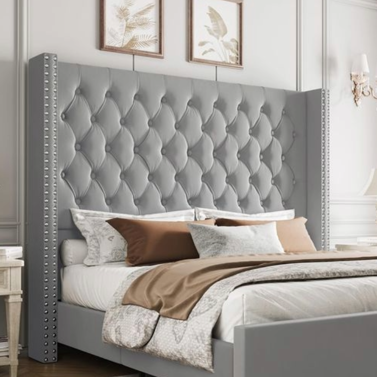 Luxe Deep Buttoned Headboard - Velvet Luxe Living Interiors