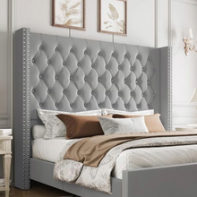 Luxe Deep Buttoned Headboard - Velvet Luxe Living Interiors
