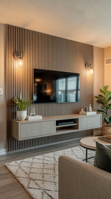 WallScape - Wall Panels and Floating TV Stand Luxe Living Interiors
